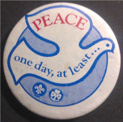 Rusted 1982 CND Badge