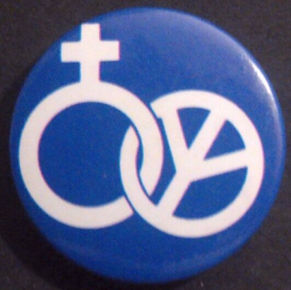 Rusted 1982 CND Badge