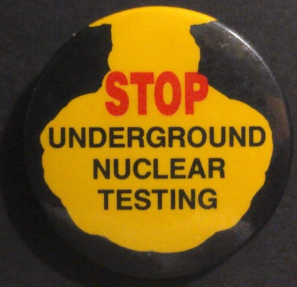 Rusted 1982 CND Badge