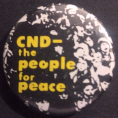Rusted 1982 CND Badge