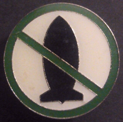 Rusted 1982 CND Badge
