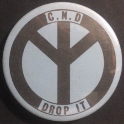 Rusted 1982 CND Badge