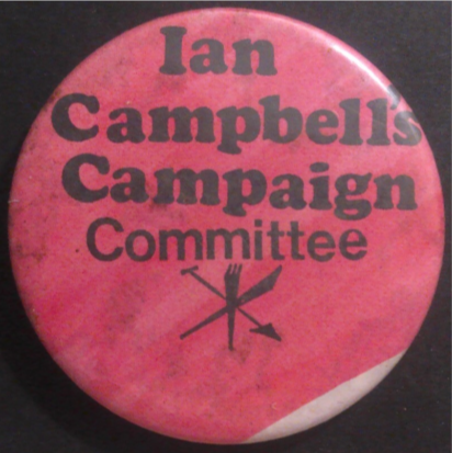 Rusted 1982 CND Badge