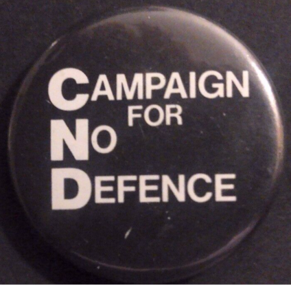 Rusted 1982 CND Badge