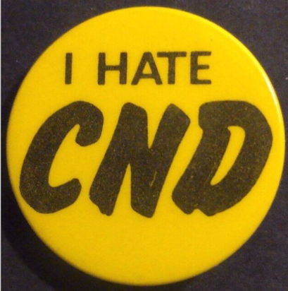 Rusted 1982 CND Badge