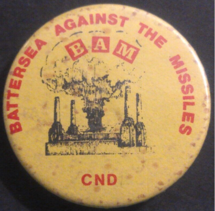 Rusted 1982 CND Badge