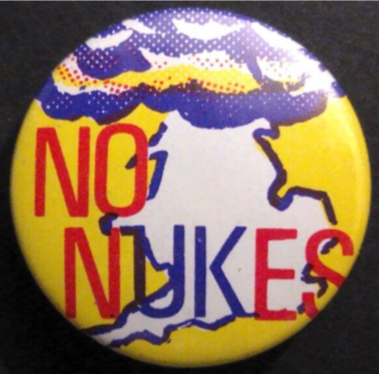 Rusted 1982 CND Badge