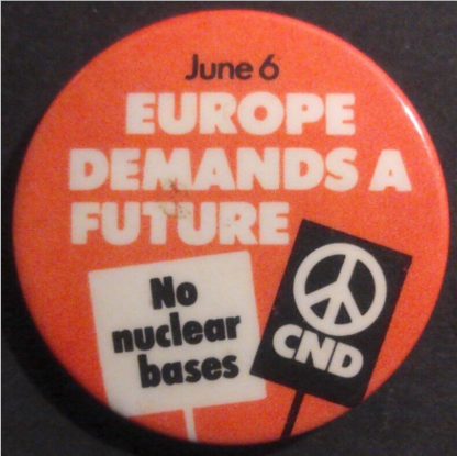 Rusted 1982 CND Badge