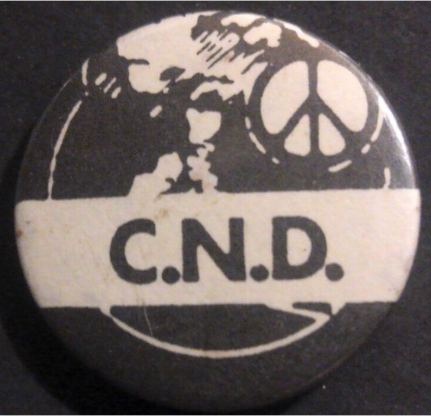 Rusted 1982 CND Badge