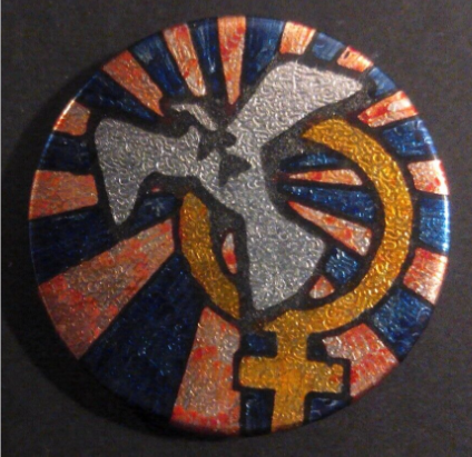 Rusted 1982 CND Badge