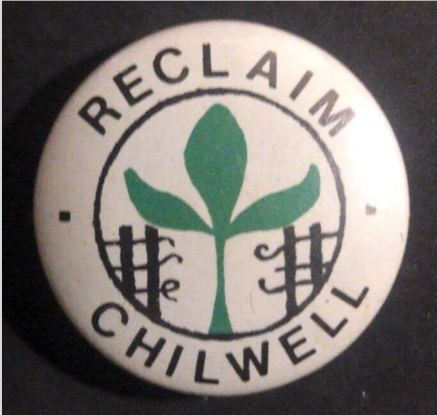 Rusted 1982 CND Badge