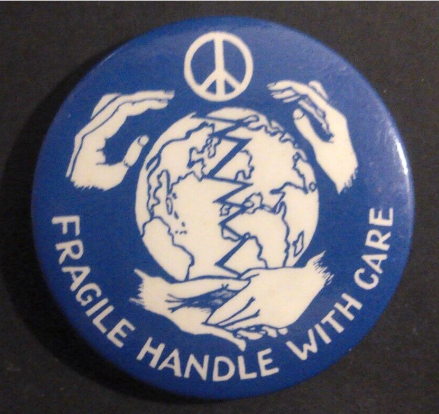 Rusted 1982 CND Badge