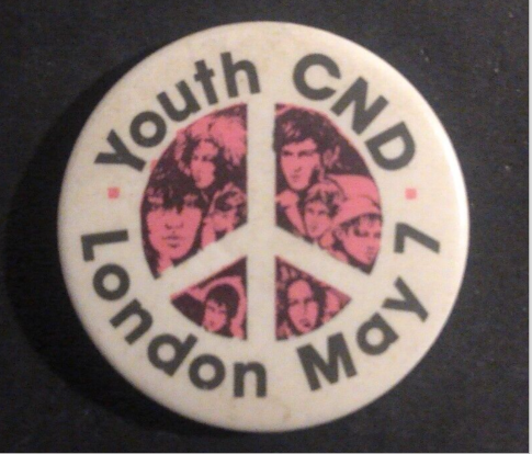 Rusted 1982 CND Badge