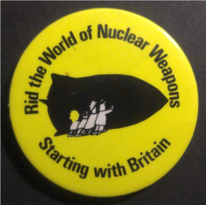 Rusted 1982 CND Badge