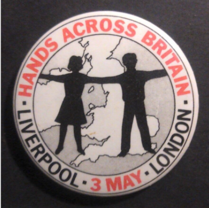 Rusted 1982 CND Badge