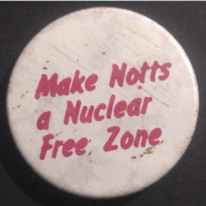 Rusted 1982 CND Badge