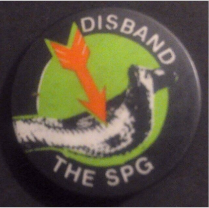 Rusted 1982 CND Badge