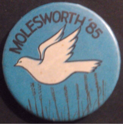 Rusted 1982 CND Badge