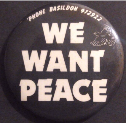 Rusted 1982 CND Badge