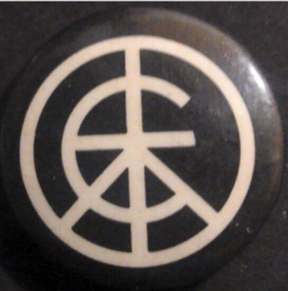Rusted 1982 CND Badge