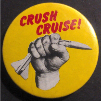 Rusted 1982 CND Badge