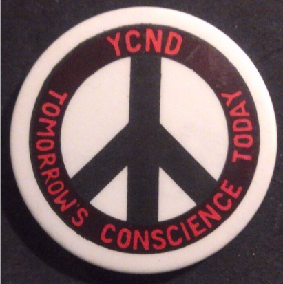 Rusted 1982 CND Badge