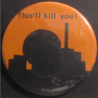 Rusted 1982 CND Badge