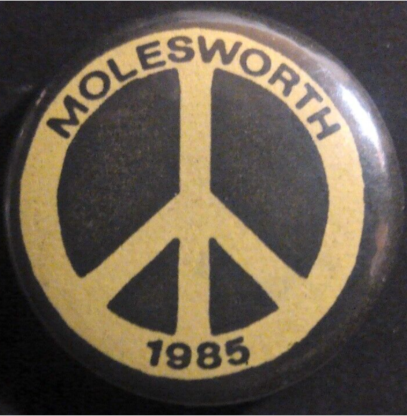 Rusted 1982 CND Badge