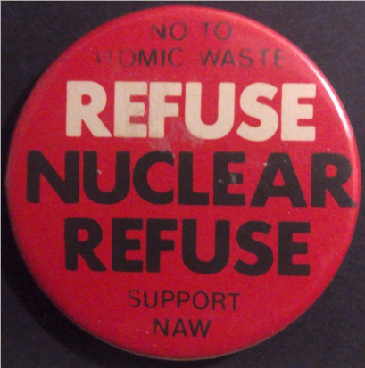 Rusted 1982 CND Badge