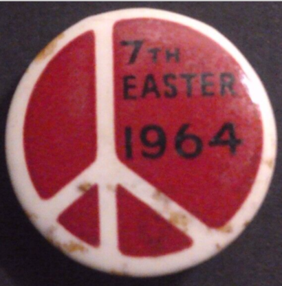Rusted 1982 CND Badge
