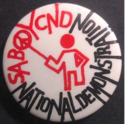 Rusted 1982 CND Badge
