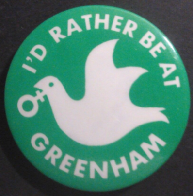 Rusted 1982 CND Badge