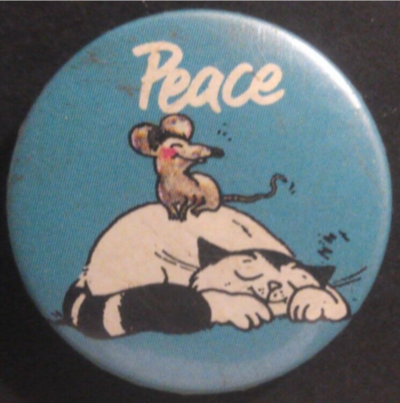 Rusted 1982 CND Badge