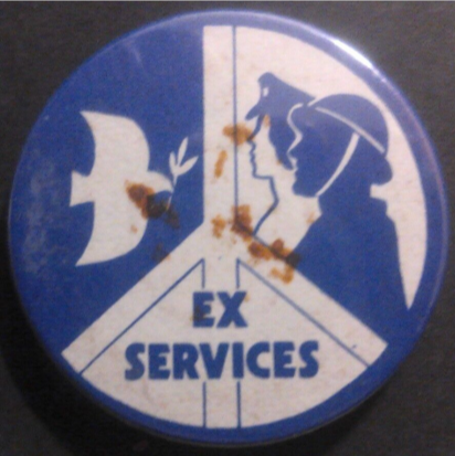 Rusted 1982 CND Badge